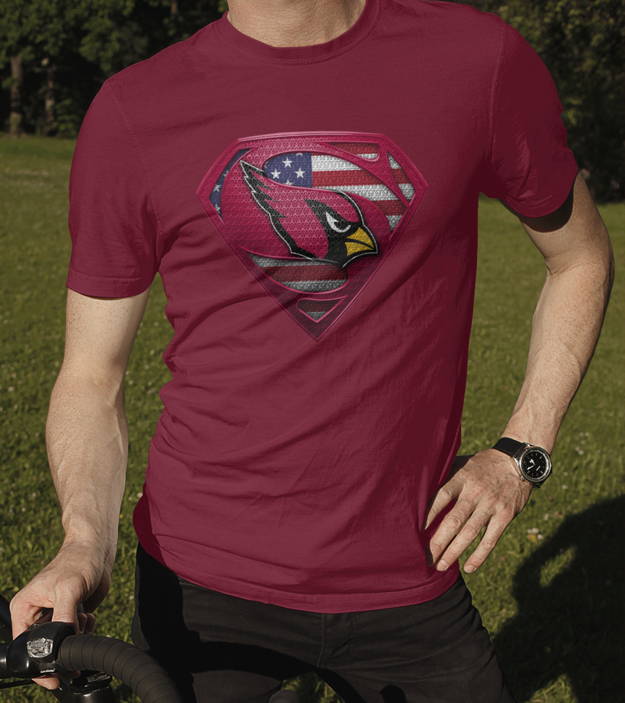 Arizona Cardinals Superman American Flag T-Shirt