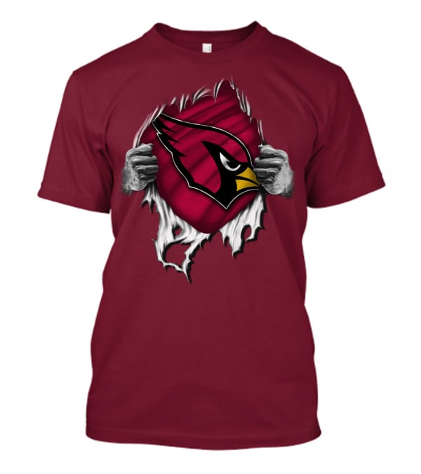 Torn Arizona Cardinals Emblem Revealed By Hands T-Shirt