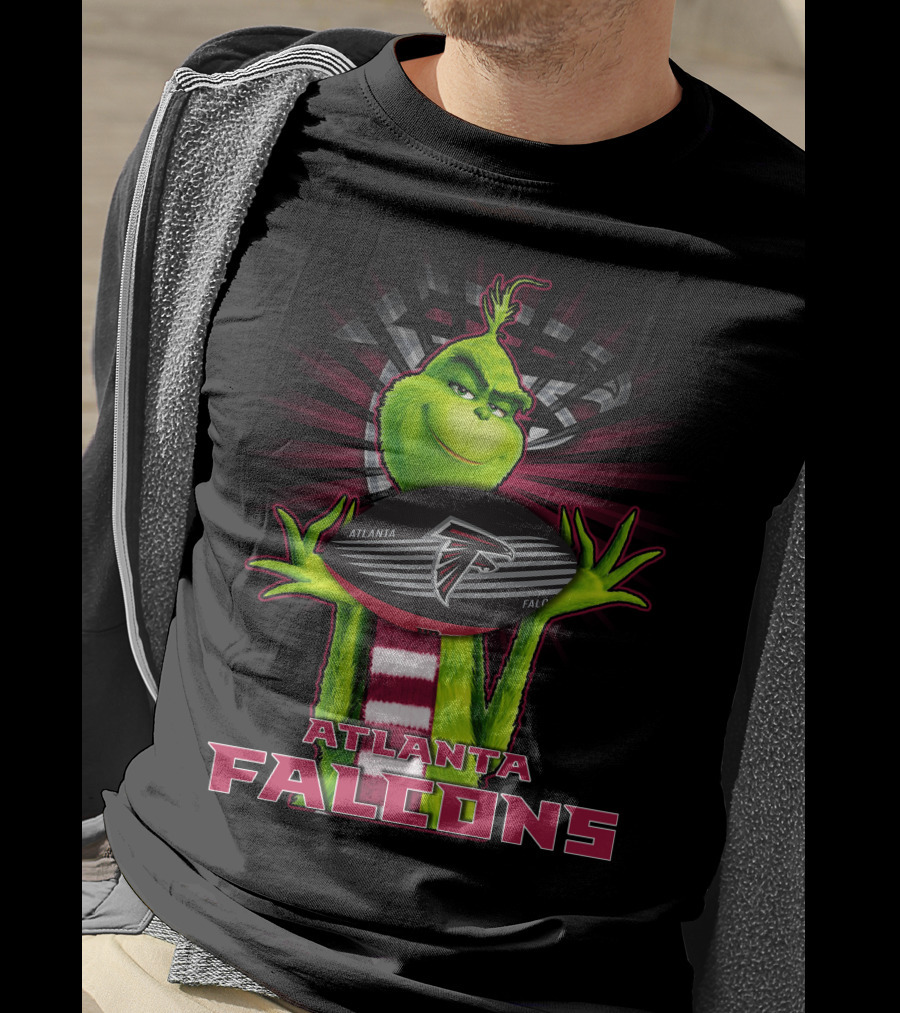 Grinch Holding Atlanta Falcons Football T-Shirt