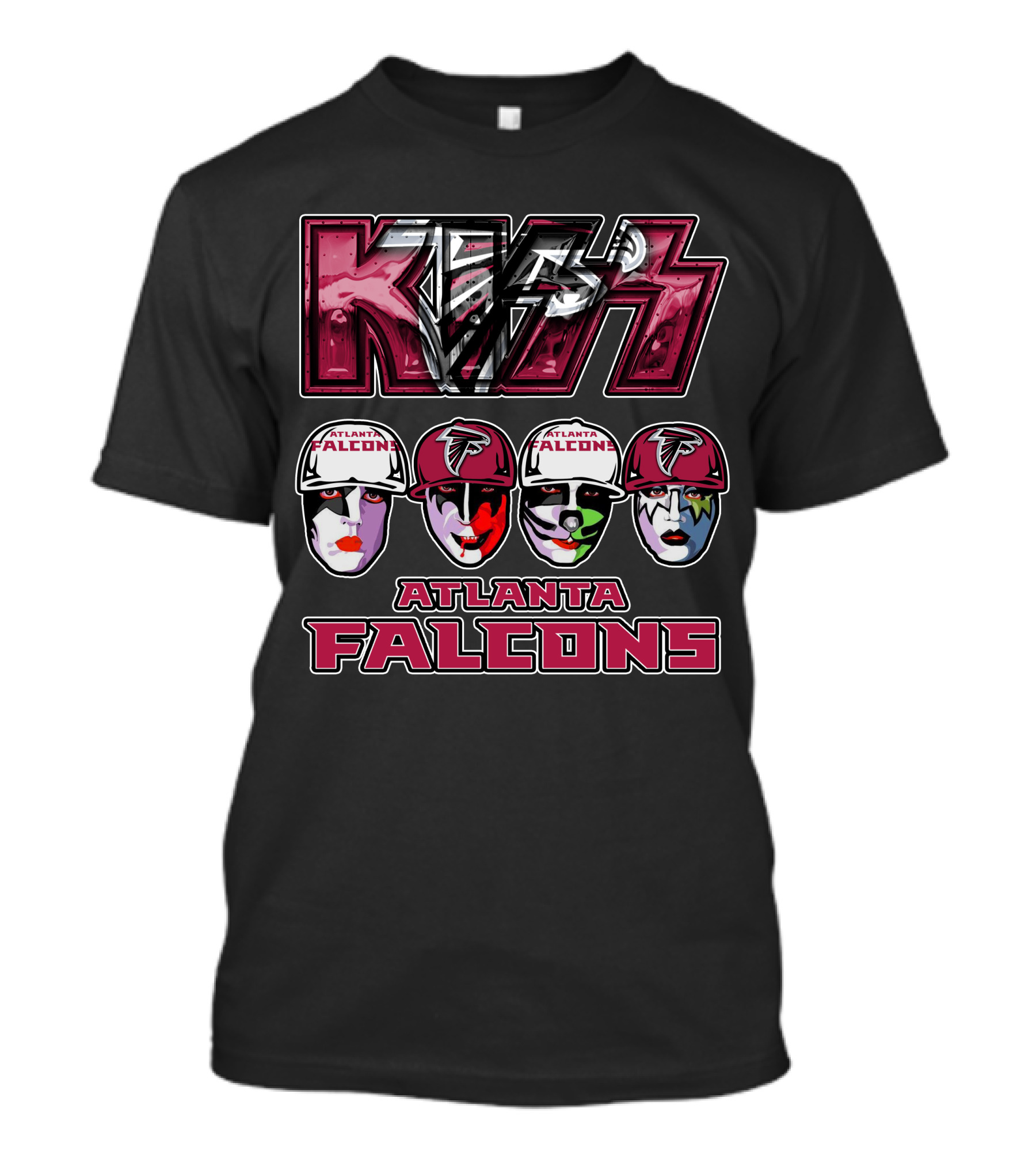 Kiss Band Atlanta Falcons Face Paint NFL Collaboration T-Shirt
