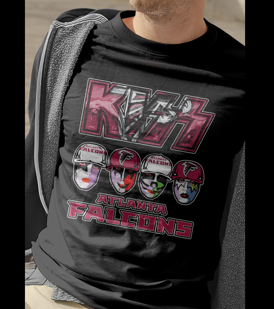 Kiss Band Atlanta Falcons Face Paint NFL Collaboration T-Shirt