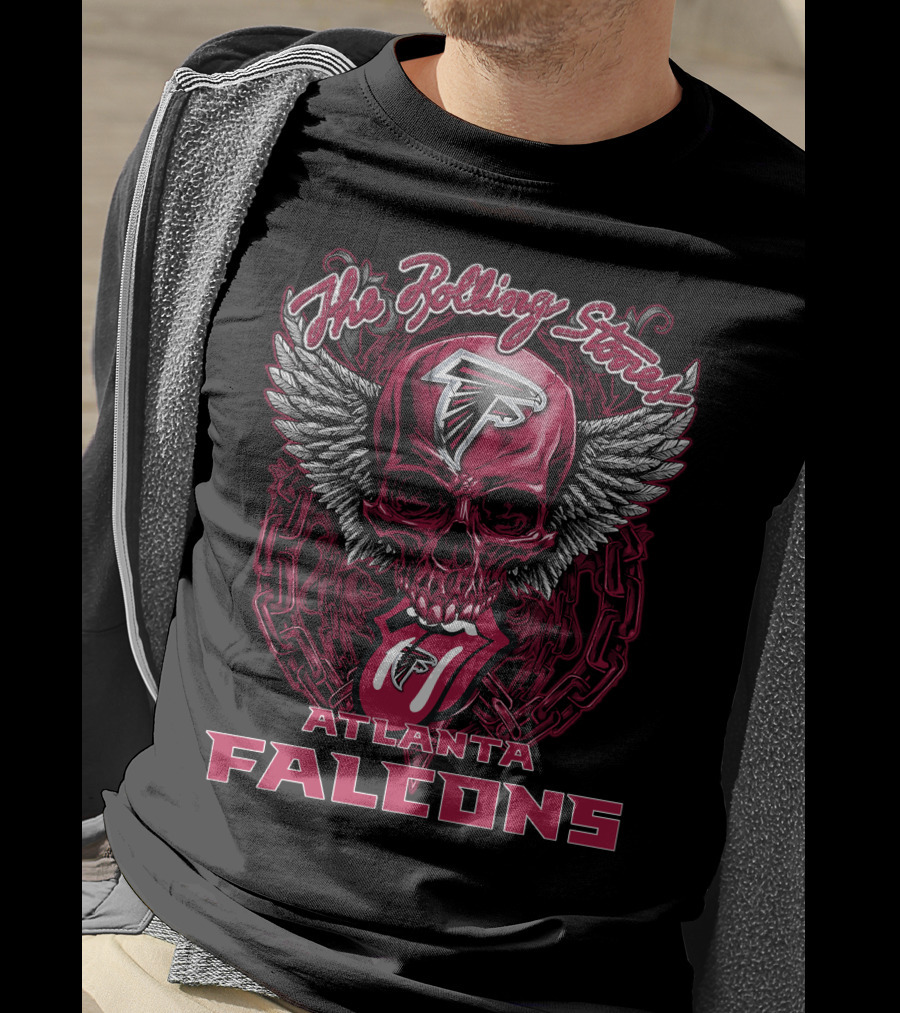 The Rolling Stones Atlanta Falcons Skull With Wings And Tongue T-Shirt