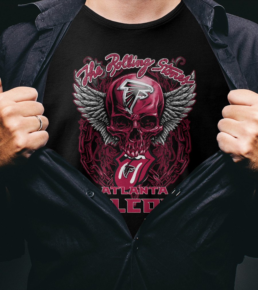 The Rolling Stones Atlanta Falcons Skull With Wings And Tongue T-Shirt