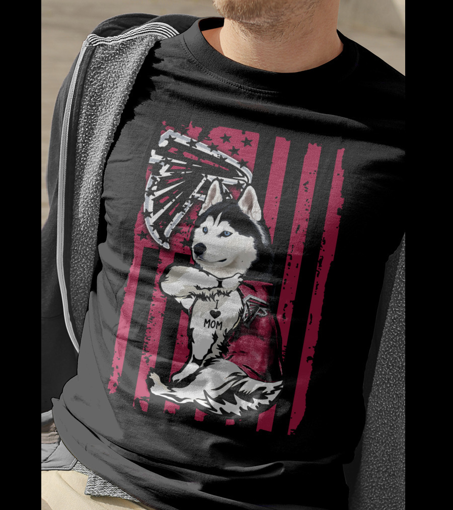 Siberian Husky Mom Atlanta Falcons T-Shirt