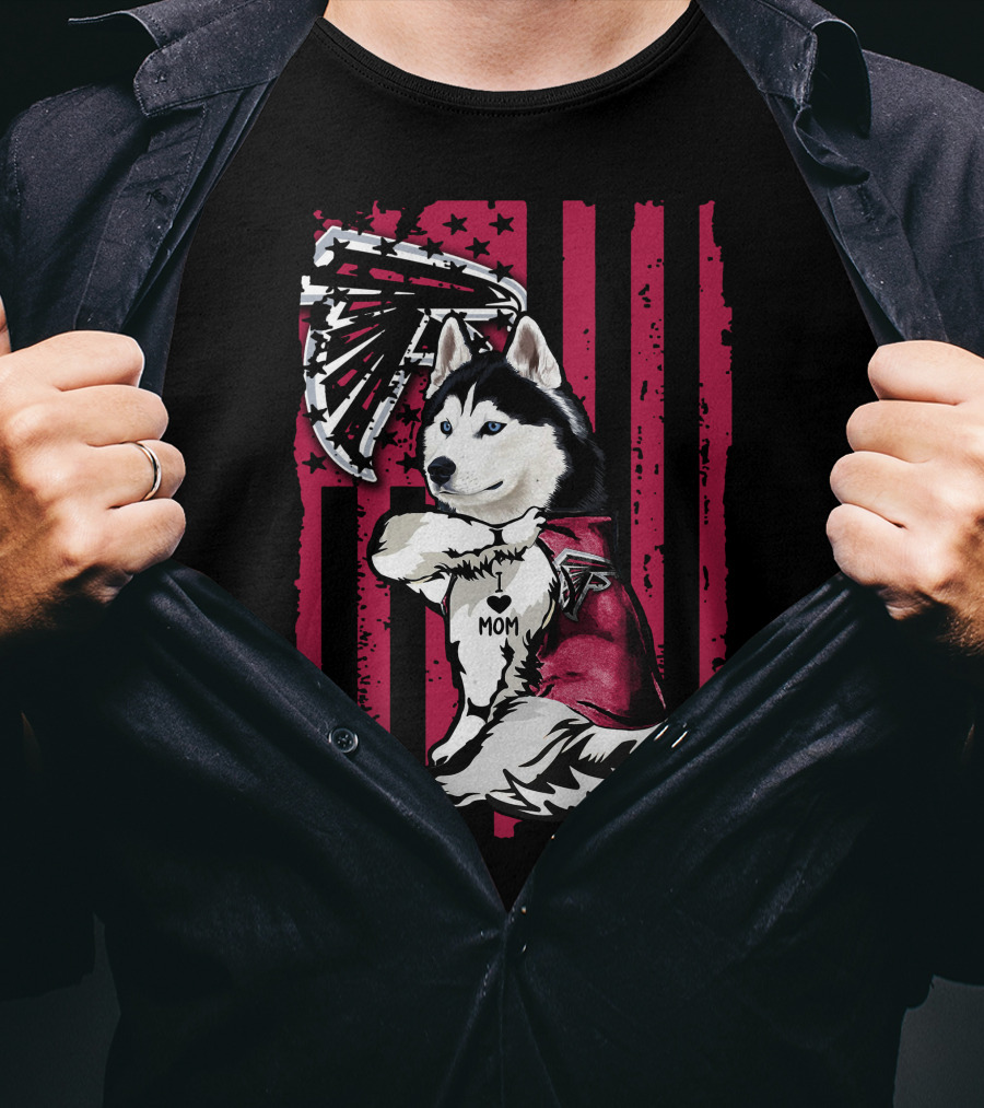 Siberian Husky Mom Atlanta Falcons T-Shirt