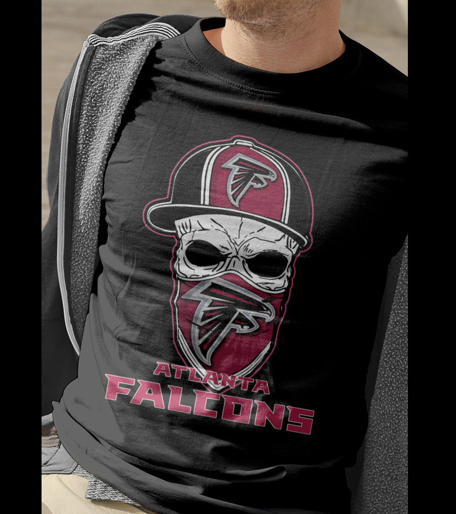 Atlanta Falcons Skull With Cap T-Shirt