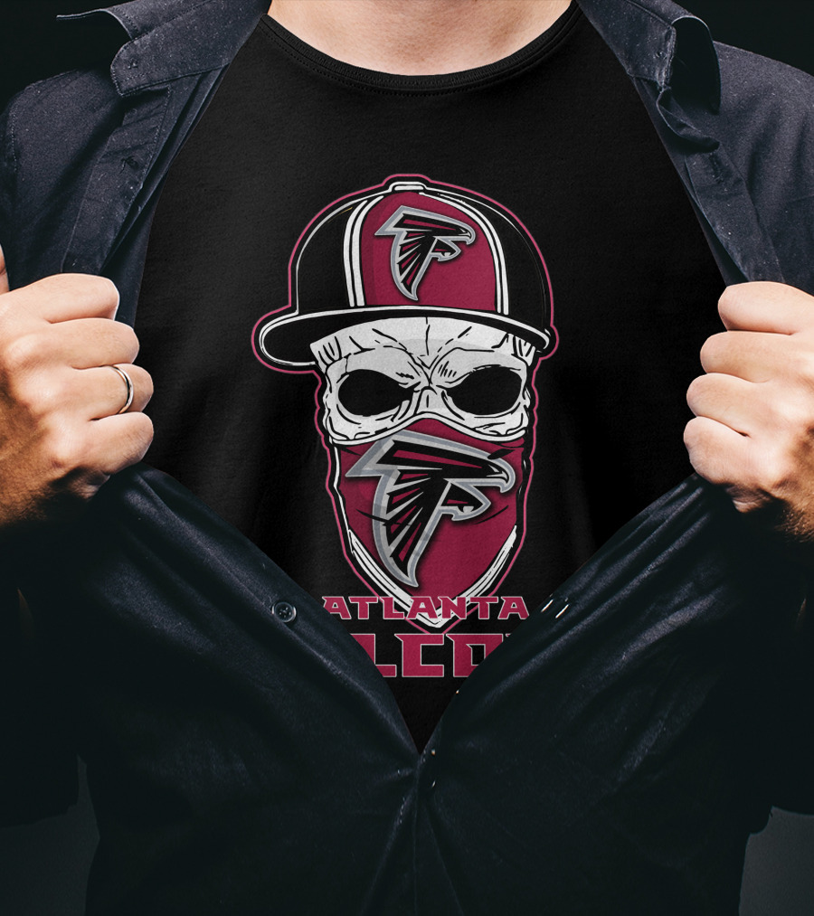 Atlanta Falcons Skull With Cap T-Shirt