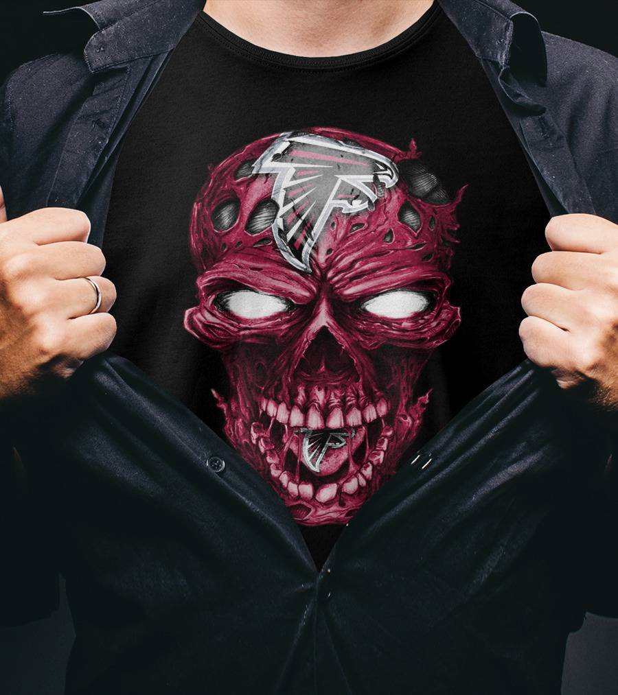 Skull Atlanta Falcons Logo Halloween T-Shirt