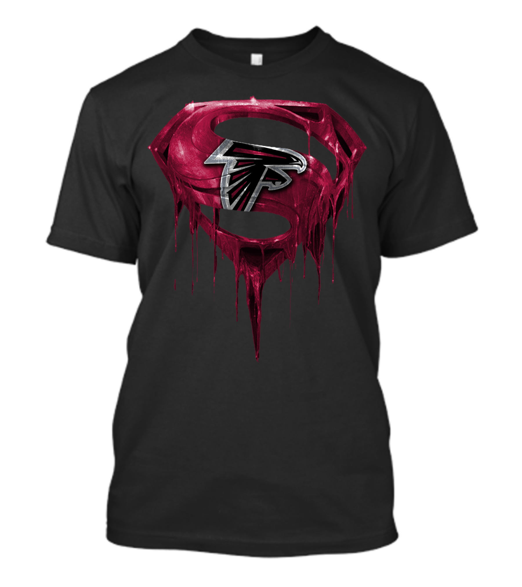 Atlanta Falcons Logo With Dripping Red Superman Shield T-Shirt