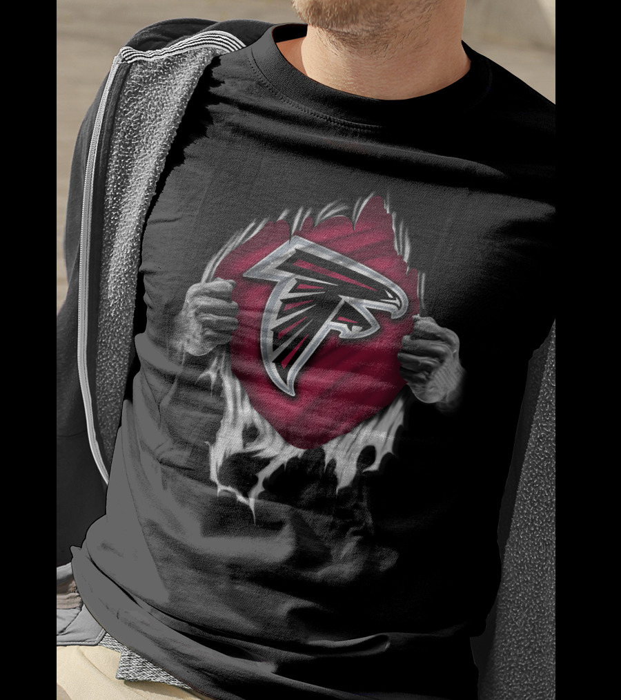Atlanta Falcons Ripped Logo Reveal T-Shirt