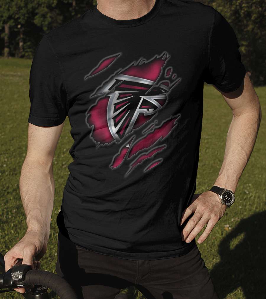 Atlanta Falcons Torn Emblem Claw Marks Nfl Team T-Shirt