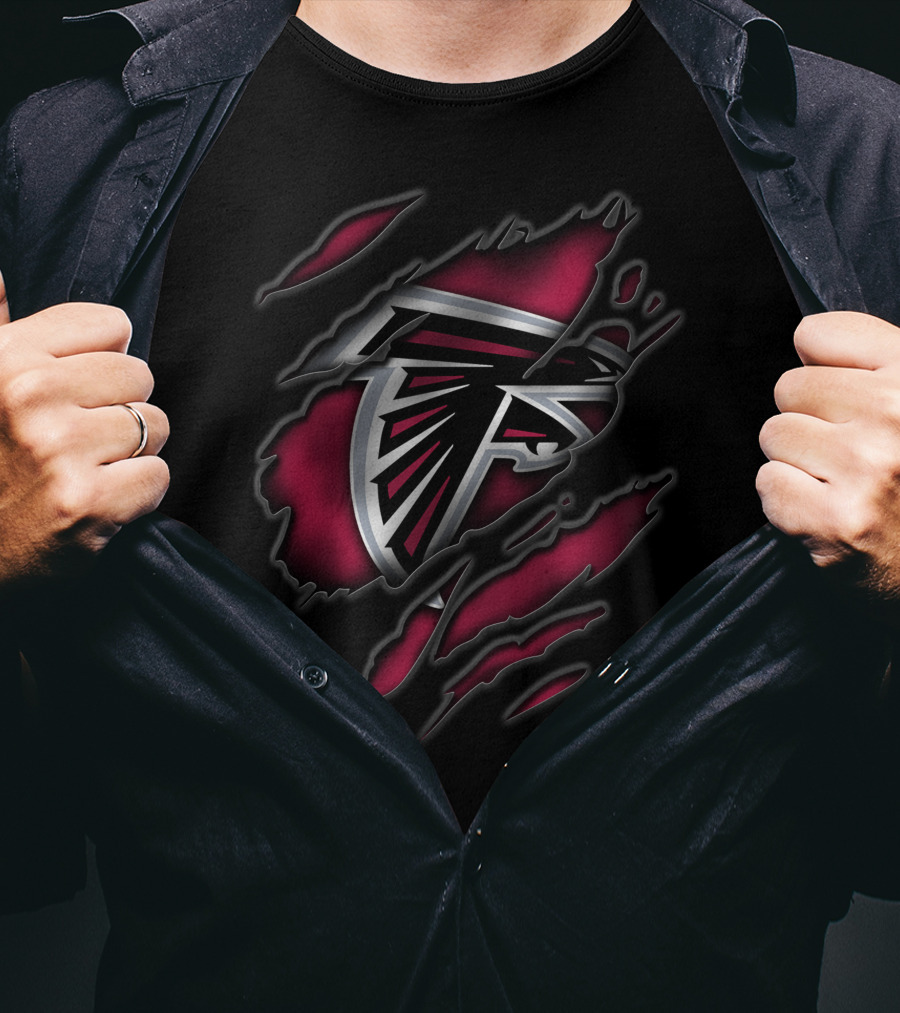 Atlanta Falcons Torn Emblem Claw Marks Nfl Team T-Shirt