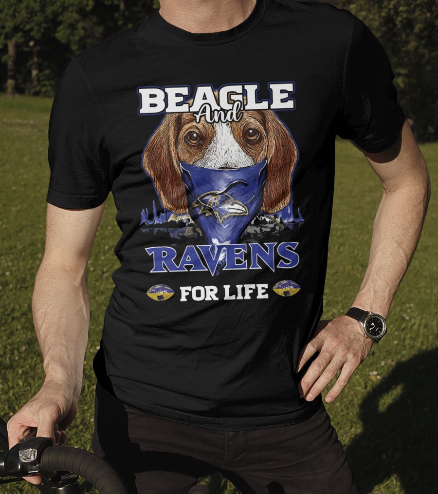 Beagle And Ravens For Life Baltimore Ravens T-Shirt