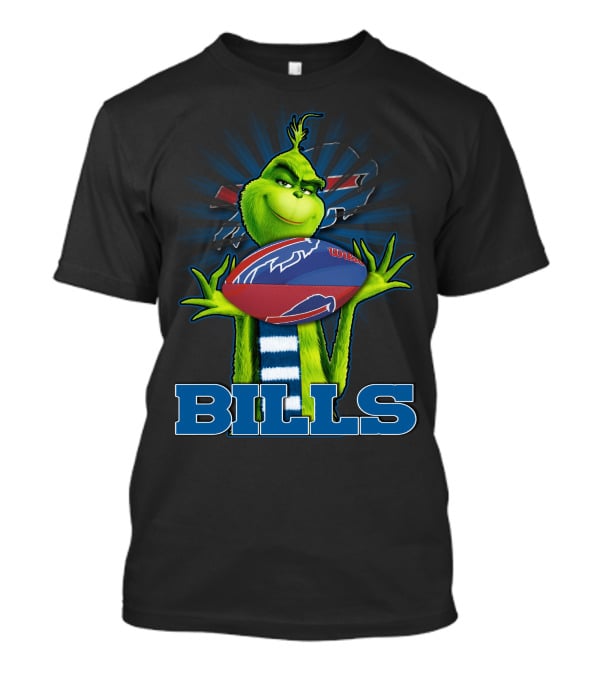 Grinch Holding Buffalo Bills Football T-Shirt