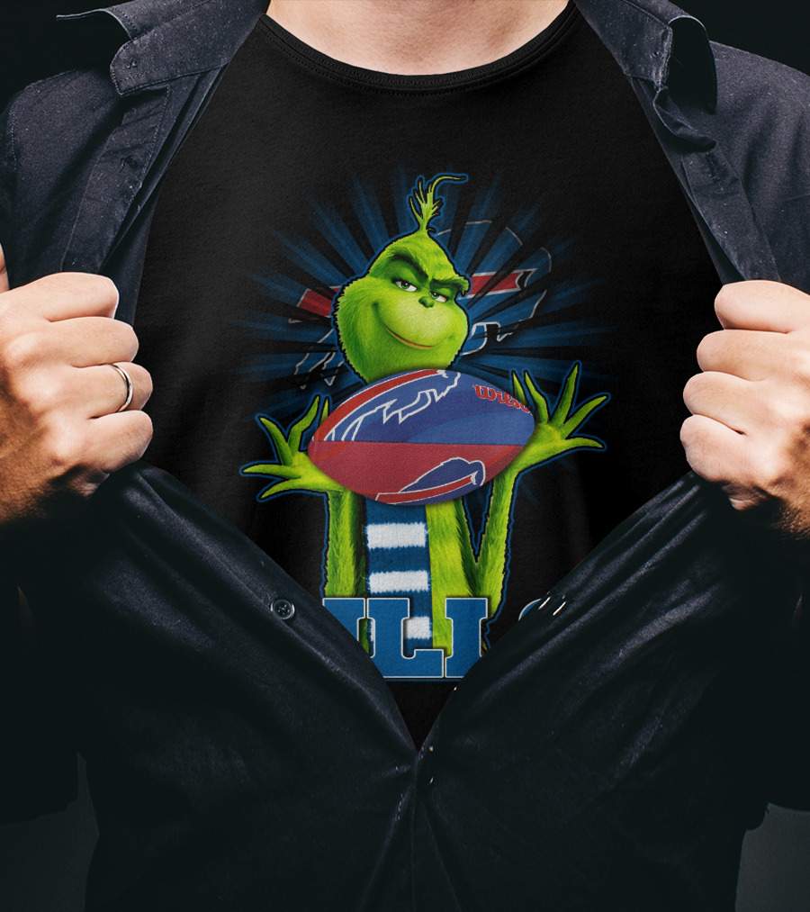 Grinch Holding Buffalo Bills Football T-Shirt