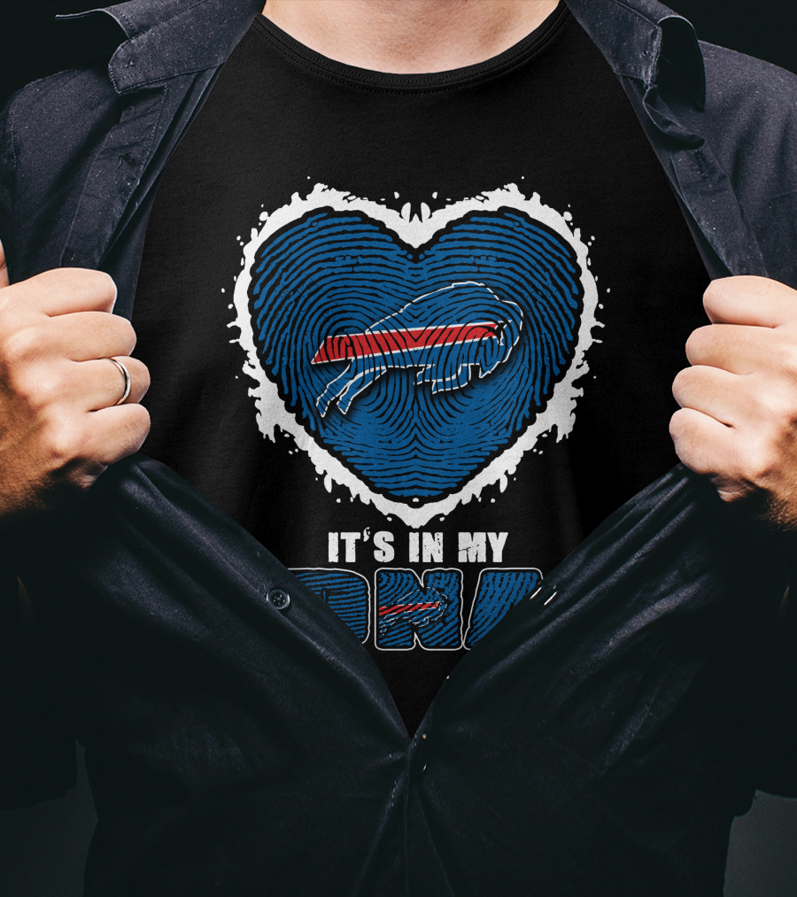 Buffalo Bills It's In My DNA Heart Fingerprint T-Shirt