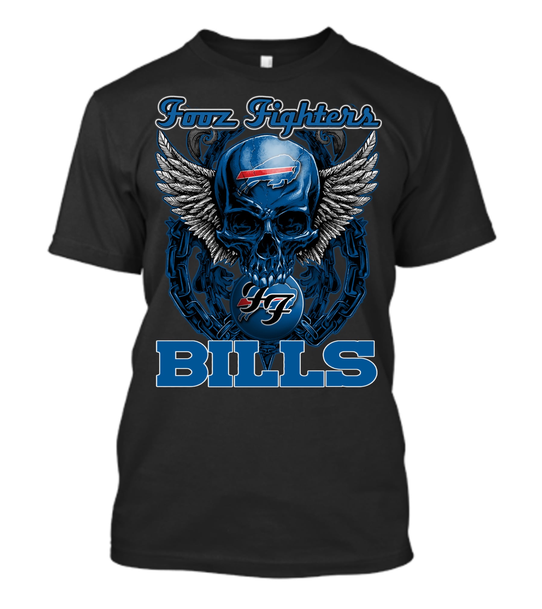 Foo Fighters Buffalo Bills Skull Wings 47 T-Shirt