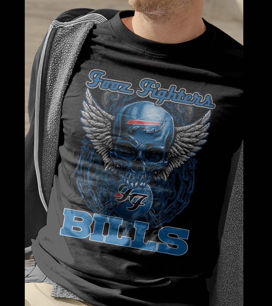 Foo Fighters Buffalo Bills Skull Wings 47 T-Shirt