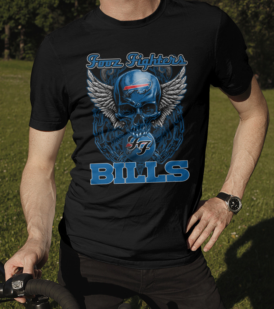 Foo Fighters Buffalo Bills Skull Wings 47 T-Shirt