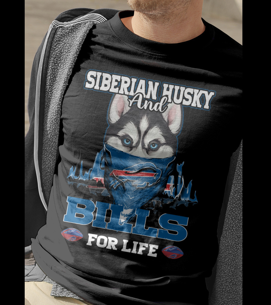 Siberian Husky And Bills For Life Buffalo T-Shirt