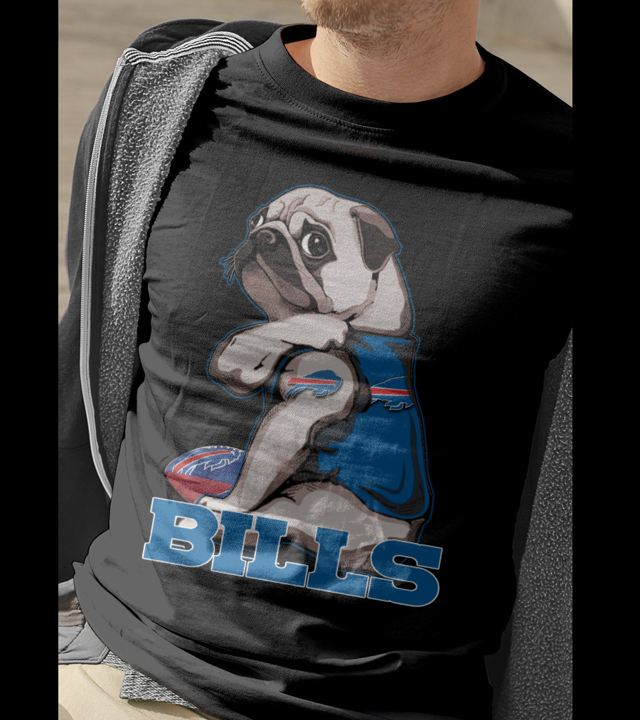 Pug Bills Buffalo Bills Football Team Fan T-Shirt