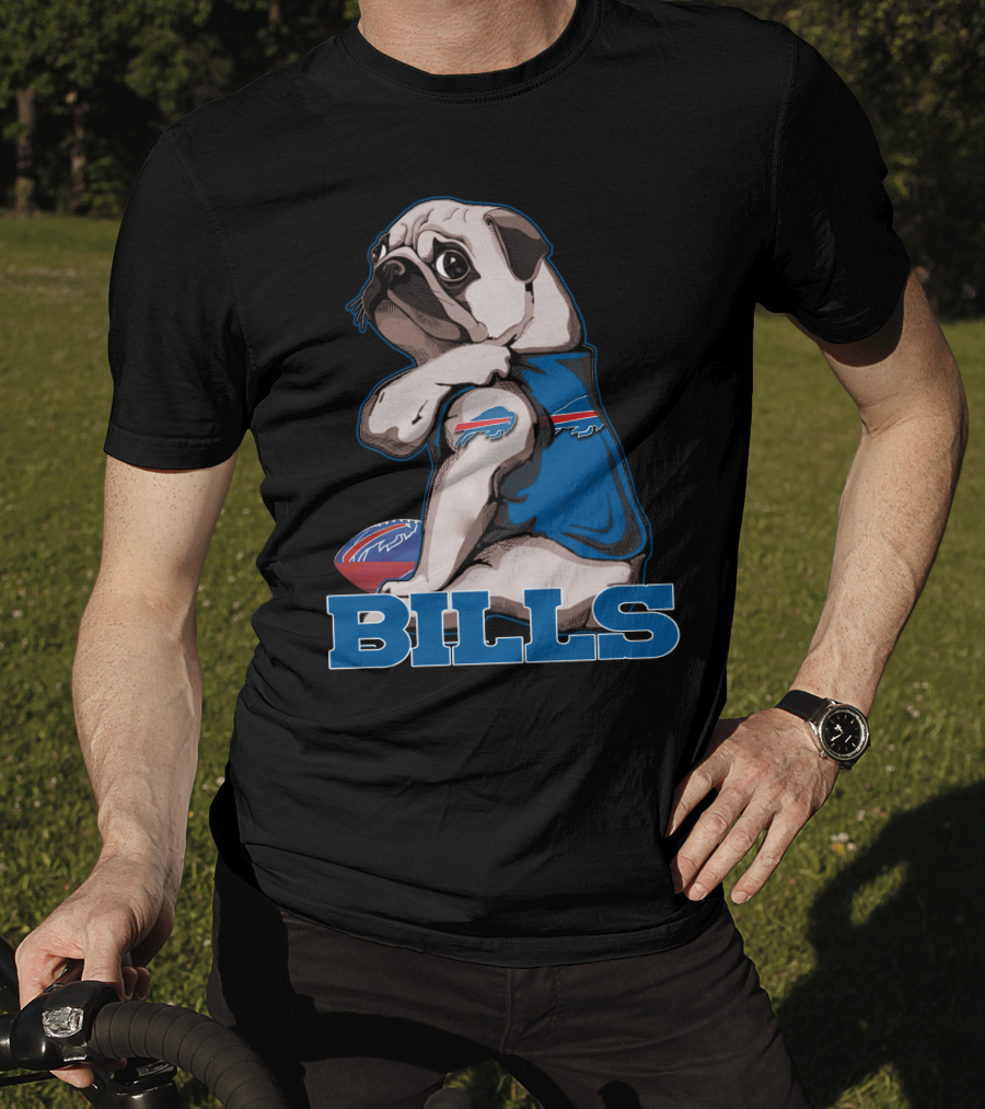 Pug Bills Buffalo Bills Football Team Fan T-Shirt