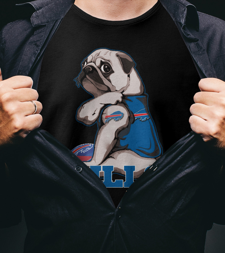 Pug Bills Buffalo Bills Football Team Fan T-Shirt