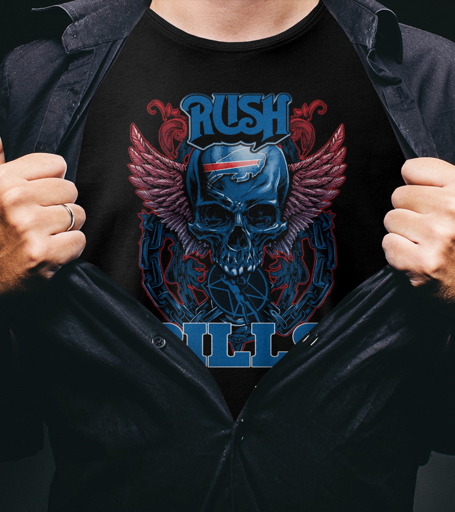 Rush Buffalo Bills Skull Wings T-Shirt