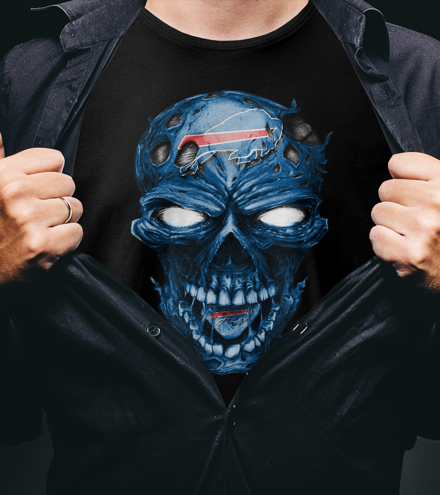 Skull With Buffalo Bills T-Shirt