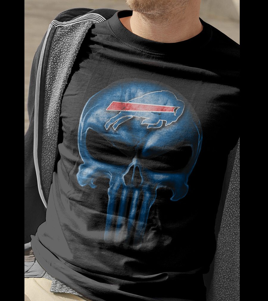 Buffalo Bills Skull Logo Fusion T-Shirt