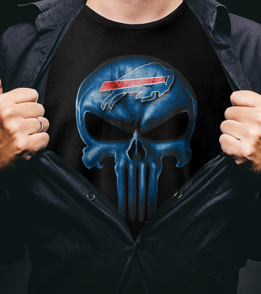 Buffalo Bills Skull Logo Fusion T-Shirt