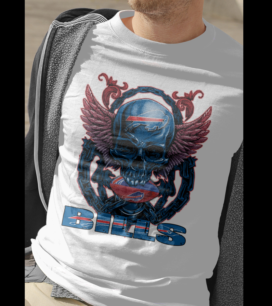 Buffalo Bills Winged Skullfb Football T-Shirt