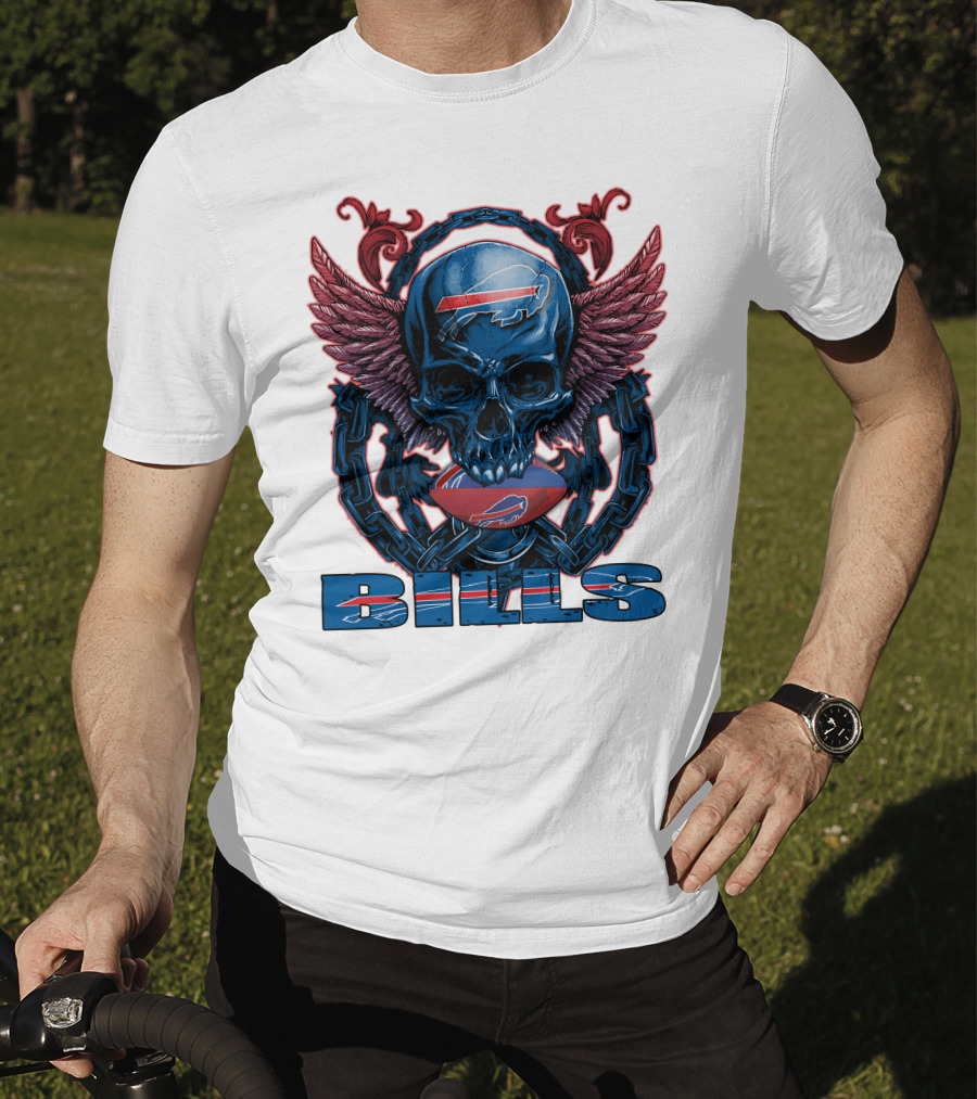 Buffalo Bills Winged Skullfb Football T-Shirt