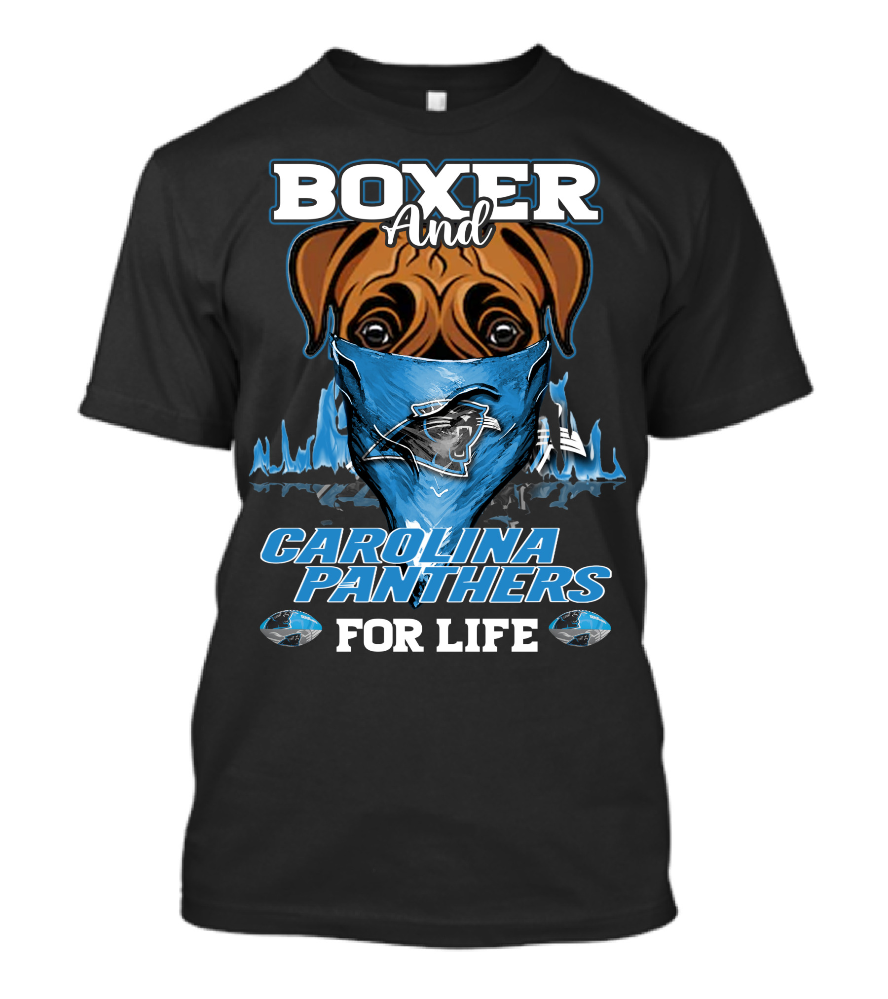 Boxer And Carolina Panthers For Life T-Shirt