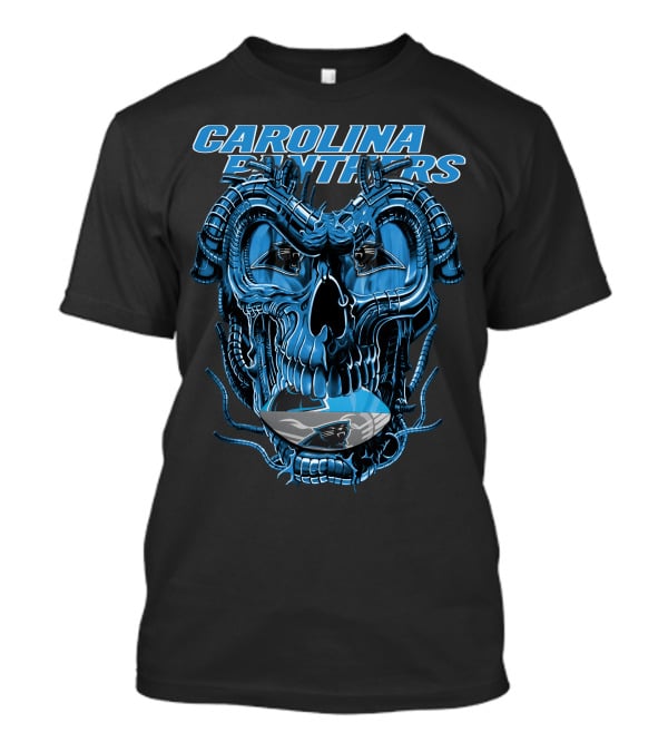 CAROLINA PANTHERS Dragonskull Robot-Themed Panther T-Shirt