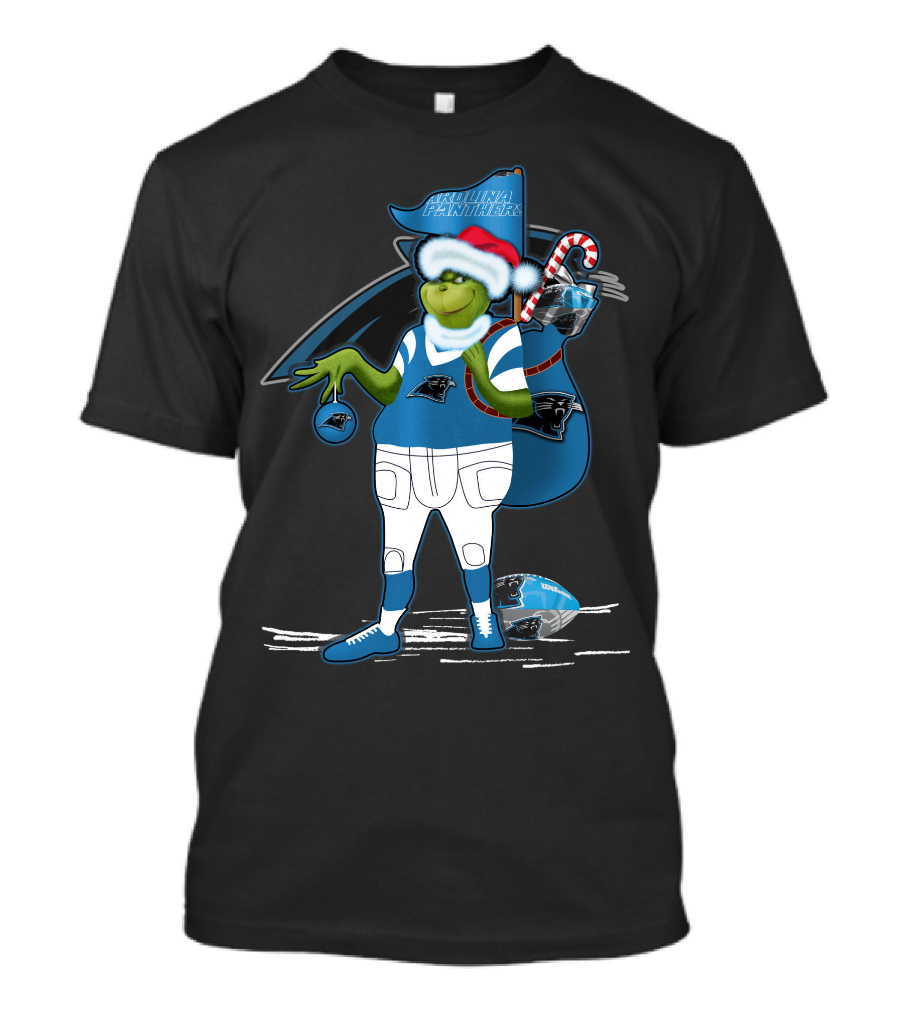 Grinchxmas Carolina Panthers Holiday Football Fan T-Shirt