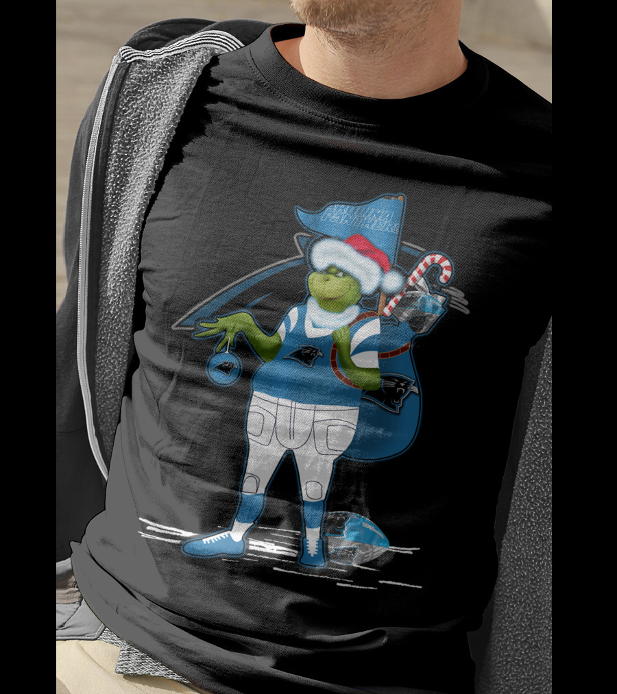 Grinchxmas Carolina Panthers Holiday Football Fan T-Shirt