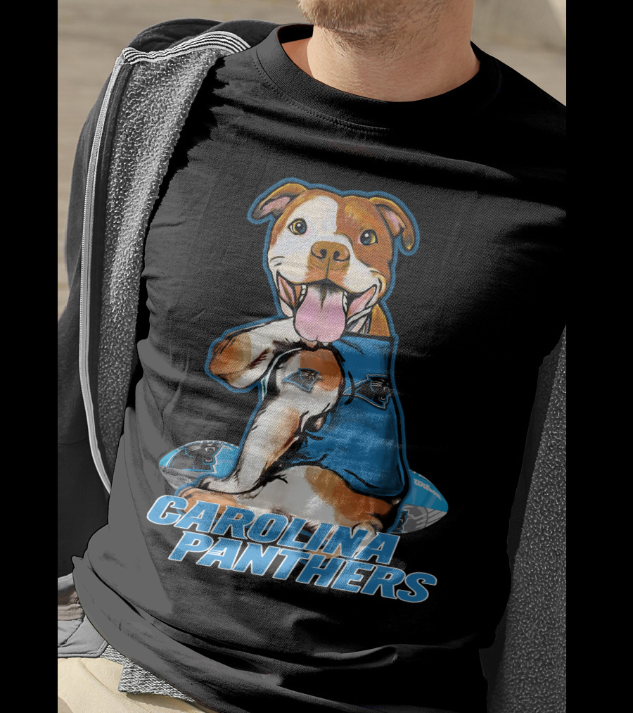 Pittbull Carolina Panthers Football Dog T-Shirt