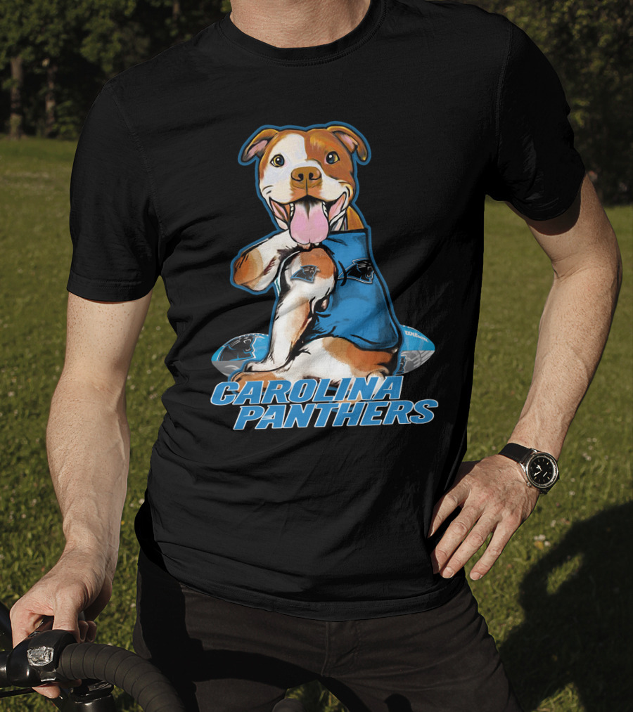 Pittbull Carolina Panthers Football Dog T-Shirt