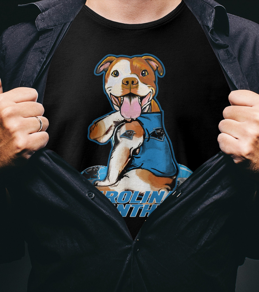 Pittbull Carolina Panthers Football Dog T-Shirt