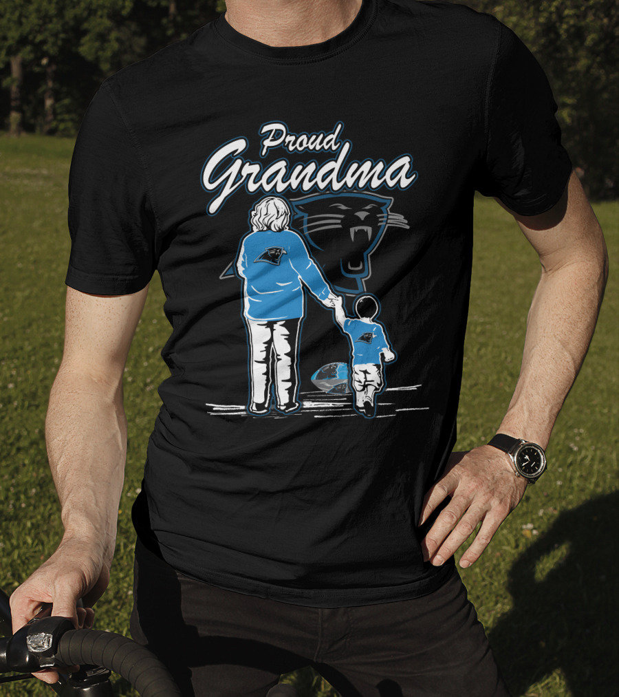 Proud Grandma Carolina Panthers Fan Holding Child With Team T-Shirt
