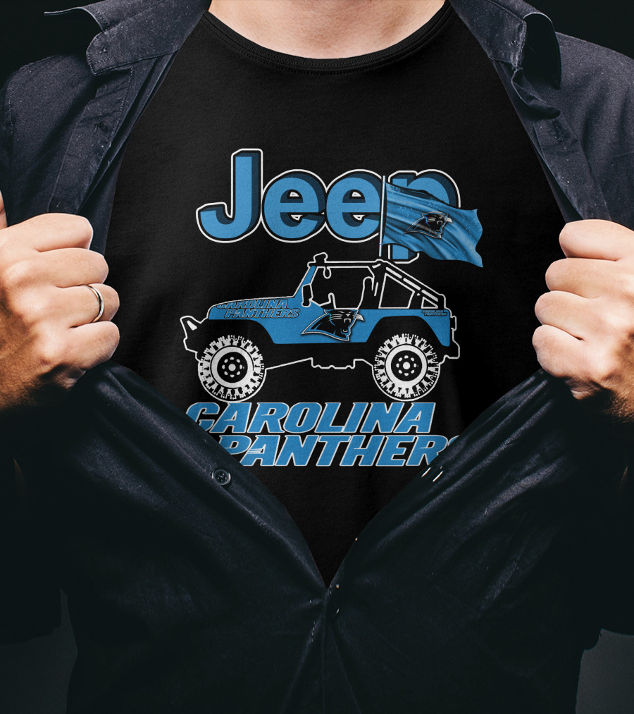 Jeep Carolina Panthers Off-Road Adventure Fan Gear T-Shirt