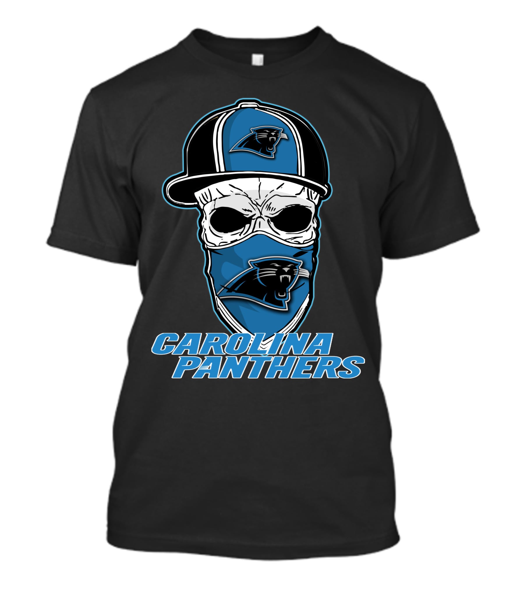 Carolina Panthers Skull Hat Fan T-Shirt
