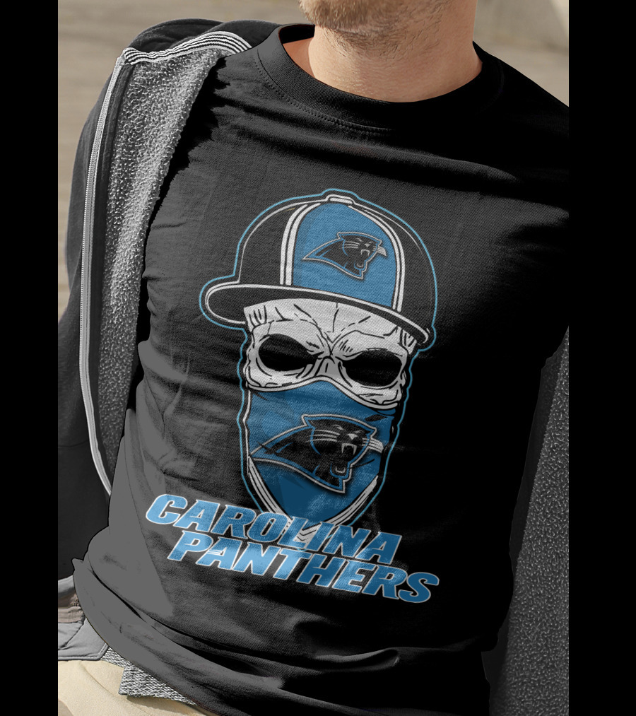 Carolina Panthers Skull Hat Fan T-Shirt