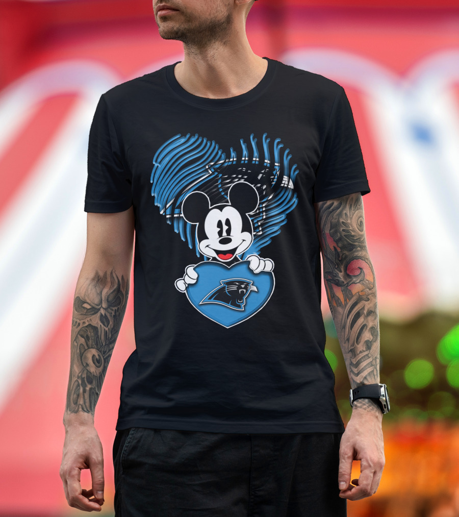Mick Holding Carolina Panthers Heart T-Shirt