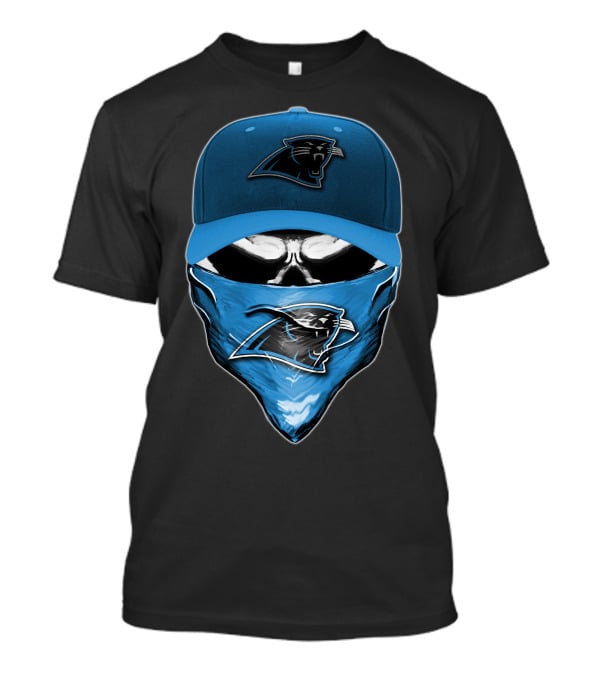Skull Carolina Panthers Hat Bandana T-Shirt