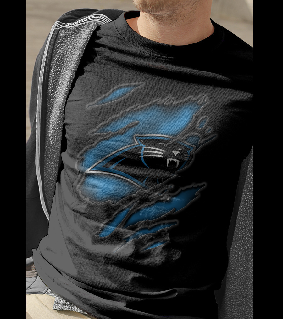 Carolina Panthers Claw Marks Torn T-Shirt