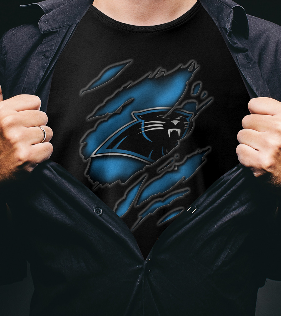 Carolina Panthers Claw Marks Torn T-Shirt