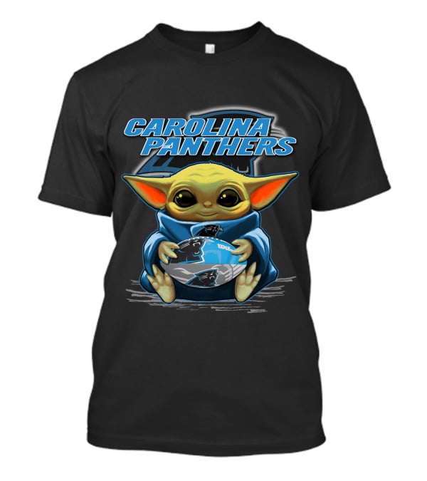 Yoda Carolina Panthers Baby Holding Football Fan T-Shirt