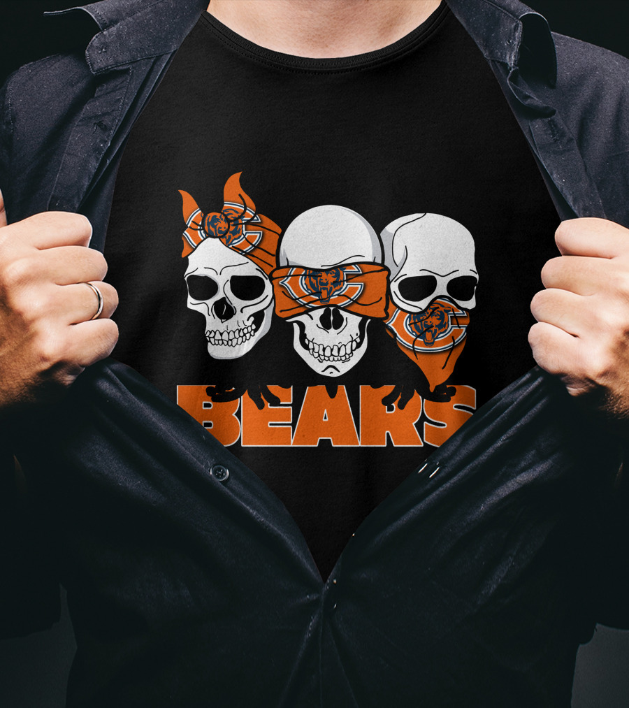 3 Skull BEARS Bandana Trio T-Shirt